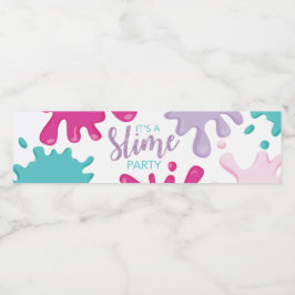 Slijm verjaardagsfeestje waterfles labels roze etiket