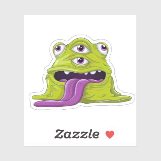 slijmerig monster sticker (Vel)
