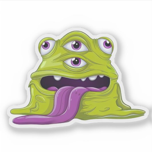 slijmerig monster sticker (Voorkant)