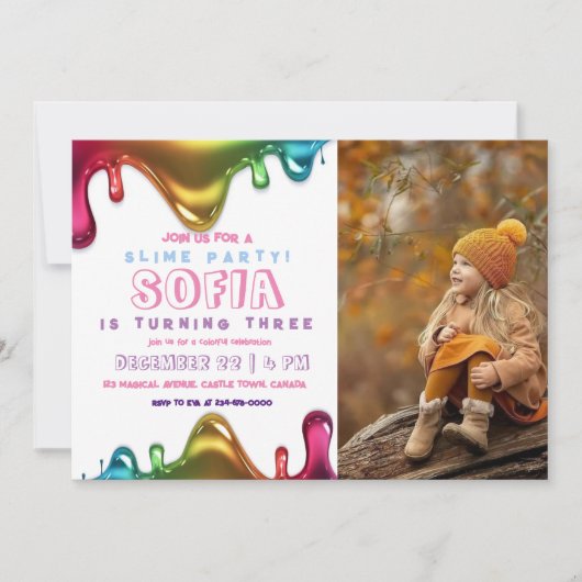Slijmfeestje Regenboog slijm | Geslacht neutraal Kaart (Voorkant)