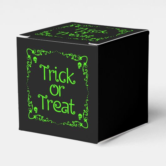 Slijmgroene Trick or treat Bedankdoosjes (Voorkant Zijde)