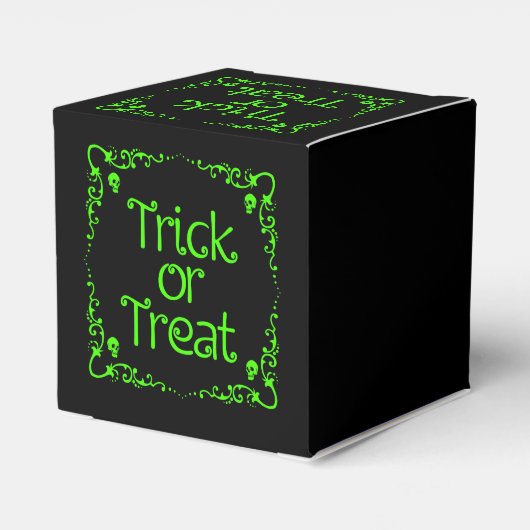 Slijmgroene Trick or treat Bedankdoosjes (Achterkant)