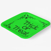 Slijmgroene Trick or treat Papieren Bordje (Gebogen)