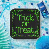 Slijmgroene Trick or treat Papieren Bordje (Feest)