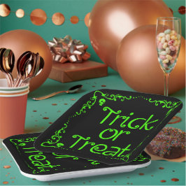 Slijmgroene Trick or treat Papieren Bordje
