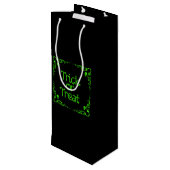 Slijmgroene Trick or treat Wijn Cadeautas (Achterkant Gekanteld)