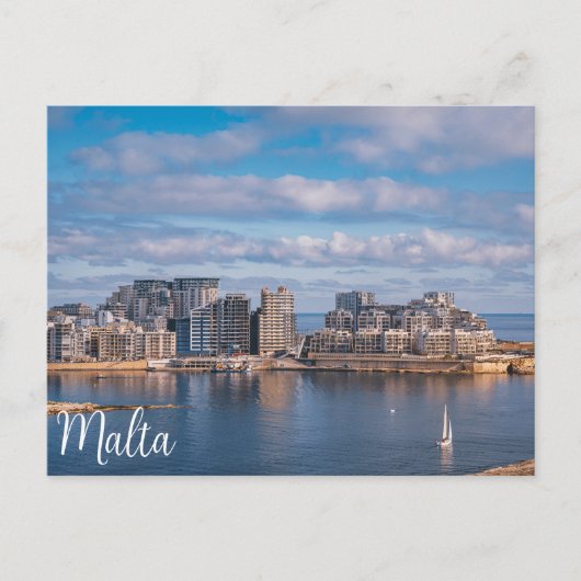 Slijmhaven en wolkenkrabbers op Malta Briefkaart (Voorkant)