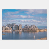 Slijmhaven en wolkenkrabbers op Malta Inpakpapier Vel (Voorkant)
