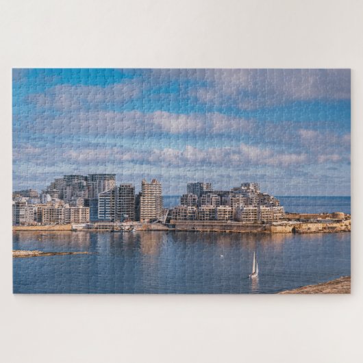 Slijmhaven en wolkenkrabbers op Malta Legpuzzel (Horizontaal)