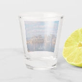 Slijmhaven en wolkenkrabbers op Malta Shot Glas (Achterkant)