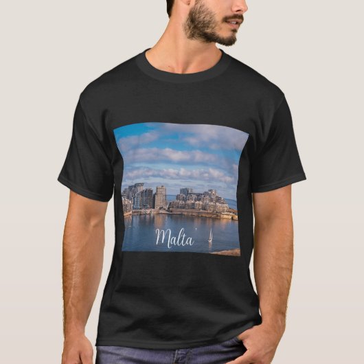 Slijmhaven en wolkenkrabbers op Malta T-shirt (Voorkant)