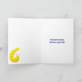 Slijmjurken Geel en Koningsblauw Verjaardag Kaart (Binnen)