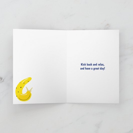 Slijmjurken Geel en Koningsblauw Verjaardag Kaart (Binnen)