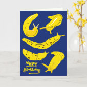 Slijmjurken Geel en Koningsblauw Verjaardag Kaart (Gele Bloem)