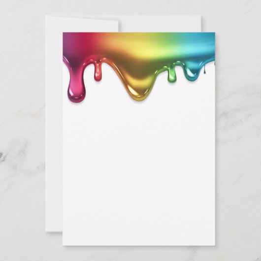 Slijmpartij Uitnodiging Kleurrijke Slijm Verjaarda (Achterkant)