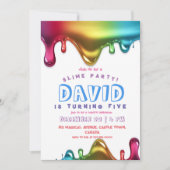 Slijmpartij uitnodiging Regenboog slijm verjaardag (Voorkant)