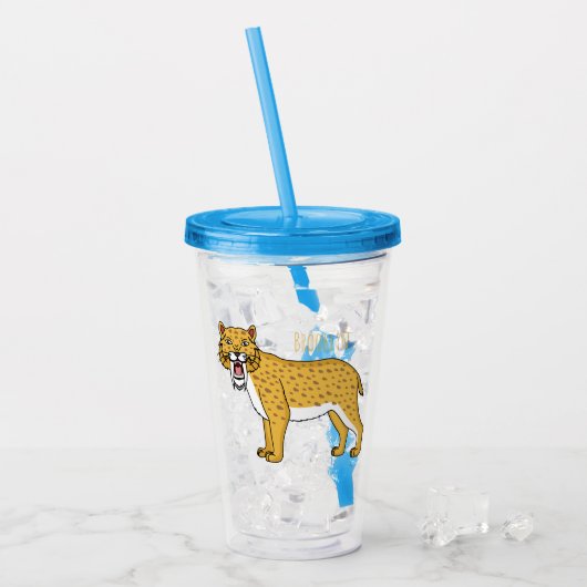 Slijmtandtijgerillustratie Acryl Drinkbeker (Voorkant ijs)