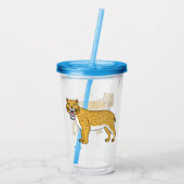 Slijmtandtijgerillustratie Acryl Drinkbeker (Achterkant)