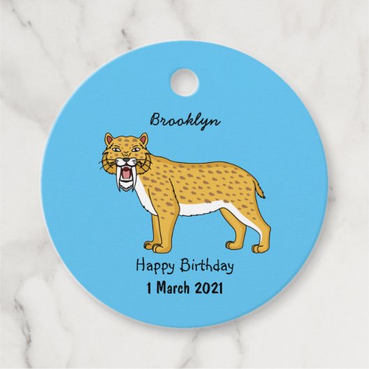 Slijmtandtijgerillustratie Bedankjes Labels (Voorkant)