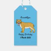 Slijmtandtijgerillustratie Cadeaulabel (Achterkant)
