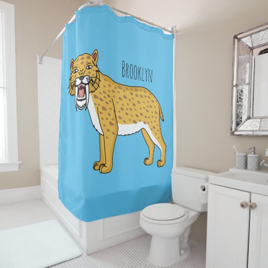 Slijmtandtijgerillustratie Douchegordijn (In situ)