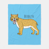 Slijmtandtijgerillustratie Fleece Deken (Voorkant)