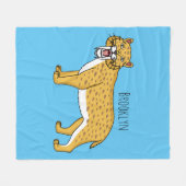 Slijmtandtijgerillustratie Fleece Deken (Voorkant (Horizontaal))