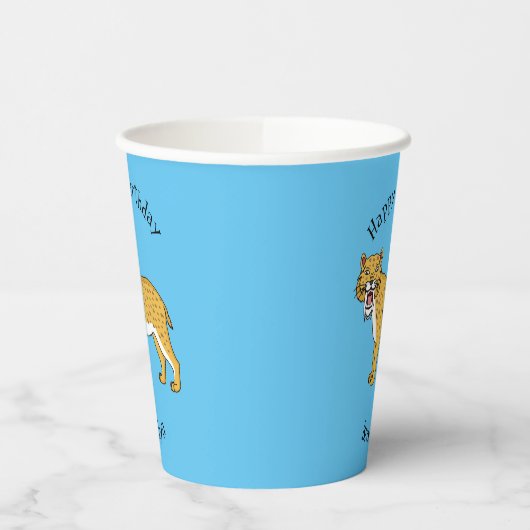 Slijmtandtijgerillustratie Papieren Bekers (Links)