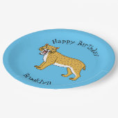 Slijmtandtijgerillustratie Papieren Bordje (Gekanteld)