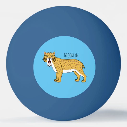 Slijmtandtijgerillustratie Pingpongbal (Voorkant)