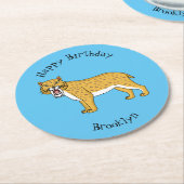 Slijmtandtijgerillustratie Ronde Kartonnen Onderzetter (Gebogen)