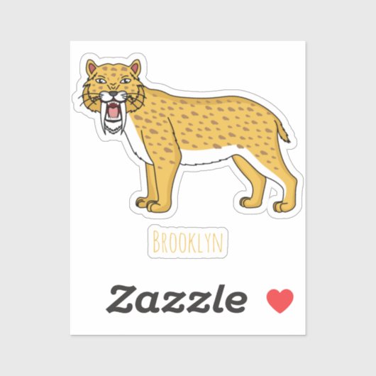 Slijmtandtijgerillustratie Sticker (Vel)