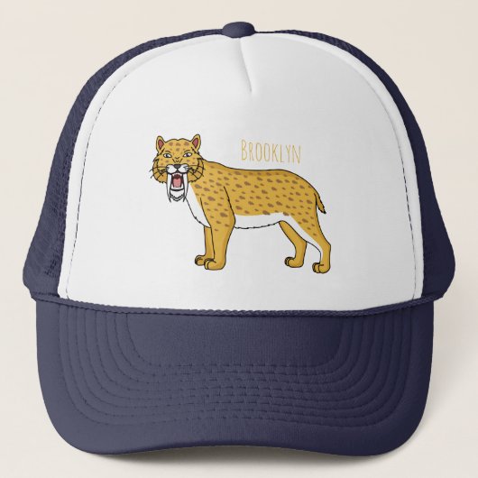 Slijmtandtijgerillustratie Trucker Pet (Voorkant)