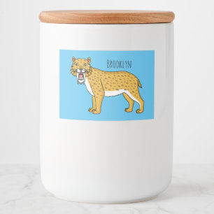 Slijmtandtijgerillustratie Voedselcontainer Etiket
