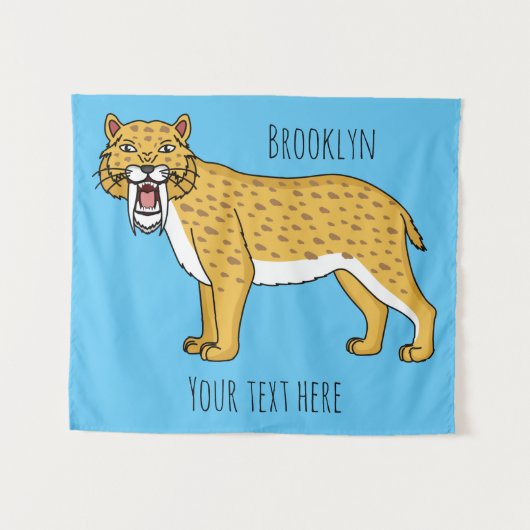 Slijmtandtijgerillustratie Wandkleed (Voorkant (horizontaal))