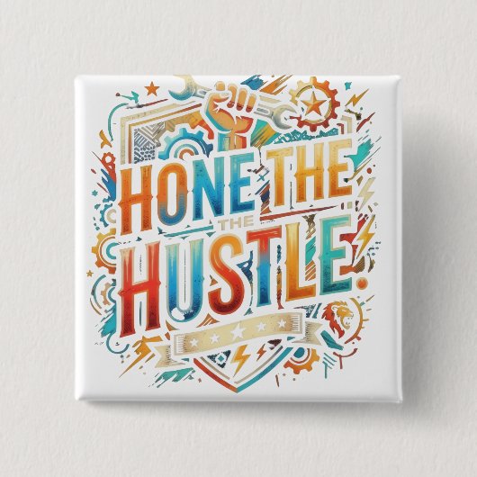 Slijp de Hustle Vierkante Button 5,1 Cm (Voorkant)