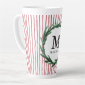 Slijp- en waterverf initiaal met kerstmis latte mok (Linkerhoek)