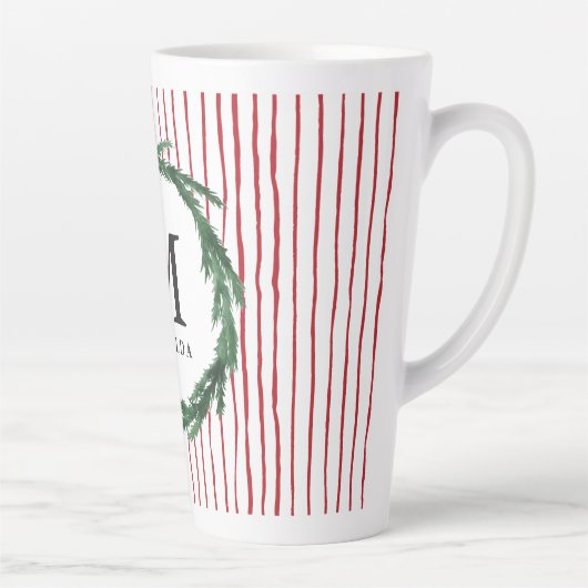 Slijp- en waterverf initiaal met kerstmis latte mok (Rechts)