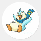 Slijpblauw Ronde Sticker (Voorkant)