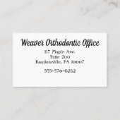 Slijpdieren in de braces-orthodontist afsprakenkaartje (Achterkant)