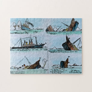 Slijpen van de Titanic Magic Lantern Slide Legpuzzel