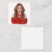 Slijpmiddel van warme chocolade in de winter in he vierkante visitekaartje (Voorkant / Achterkant)