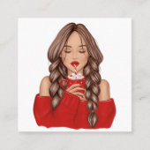 Slijpmiddel van warme chocolade in de winter in he vierkante visitekaartje (Voorkant)