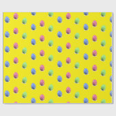 Slijppaaseieren op geel cadeaupapier (Vlak)