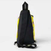 Slijppaaseieren op geel sling bag (Achterkant)