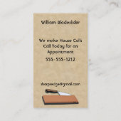 slijpschijf voor het slijpen van bladen visitekaartje (Achterkant)