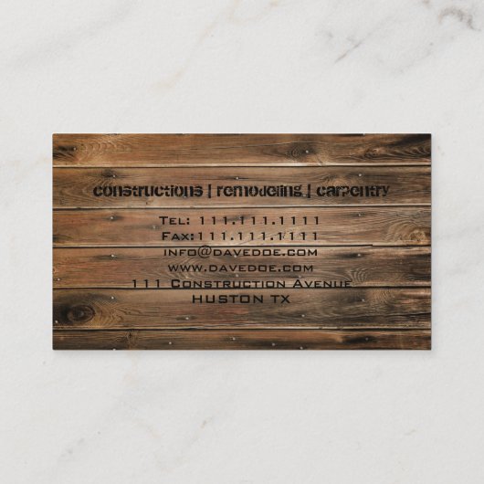 slijpschuur- en schuurhout visitekaartje (Achterkant)