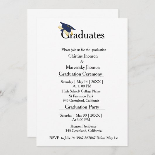 Slijpselaarceremonieklasse 2023 aankondiging (Voorkant / Achterkant)