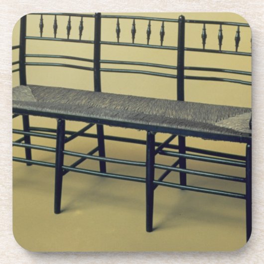 Slijpstoel (hout en spruw) bier onderzetter (Voorkant)