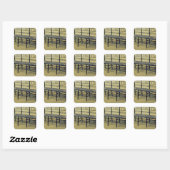 Slijpstoel (hout en spruw) vierkante sticker (Vel)